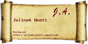Jelinek Anett névjegykártya