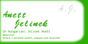 anett jelinek business card